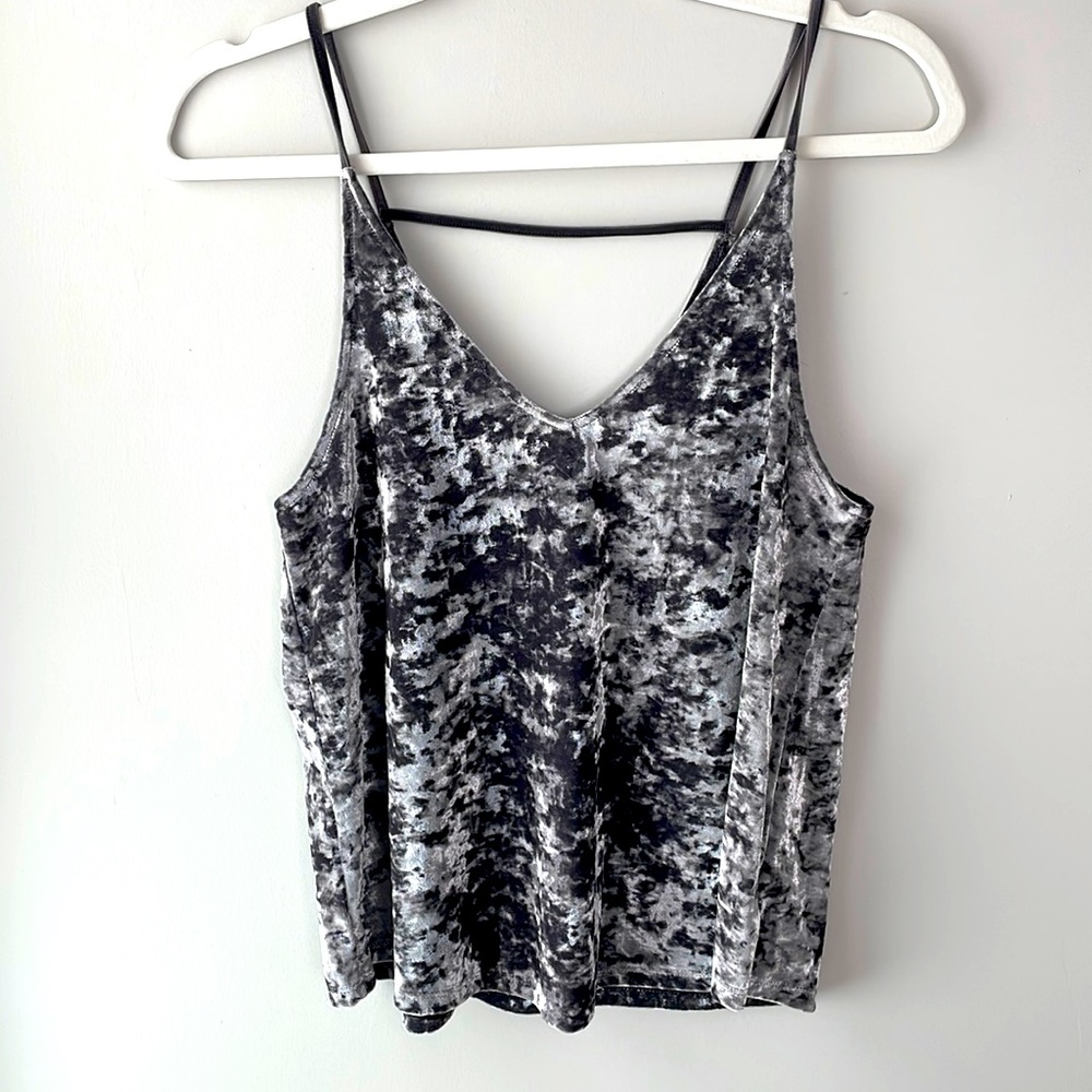 AMERICAN EAGLE - Grey Velvet Tank Top